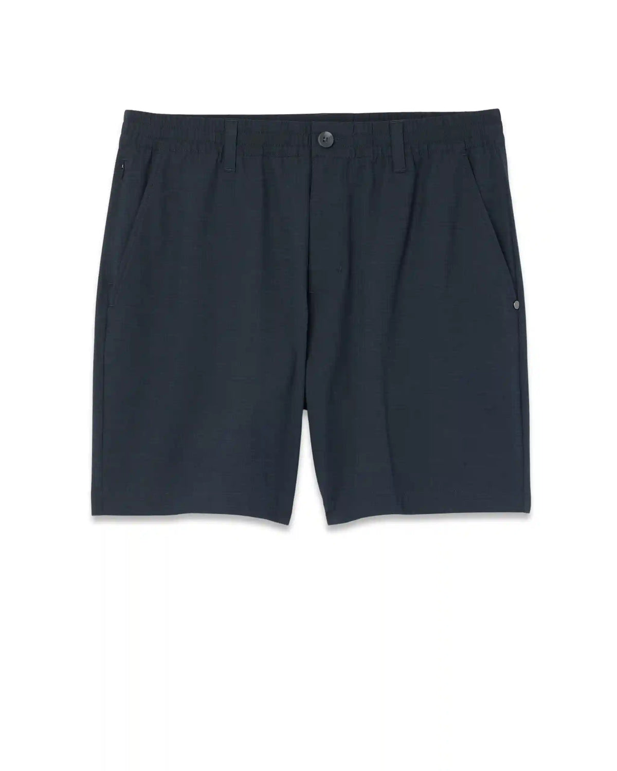 Aim Elastic Waist Short 7" | Navy Houndstooth Linen Texture