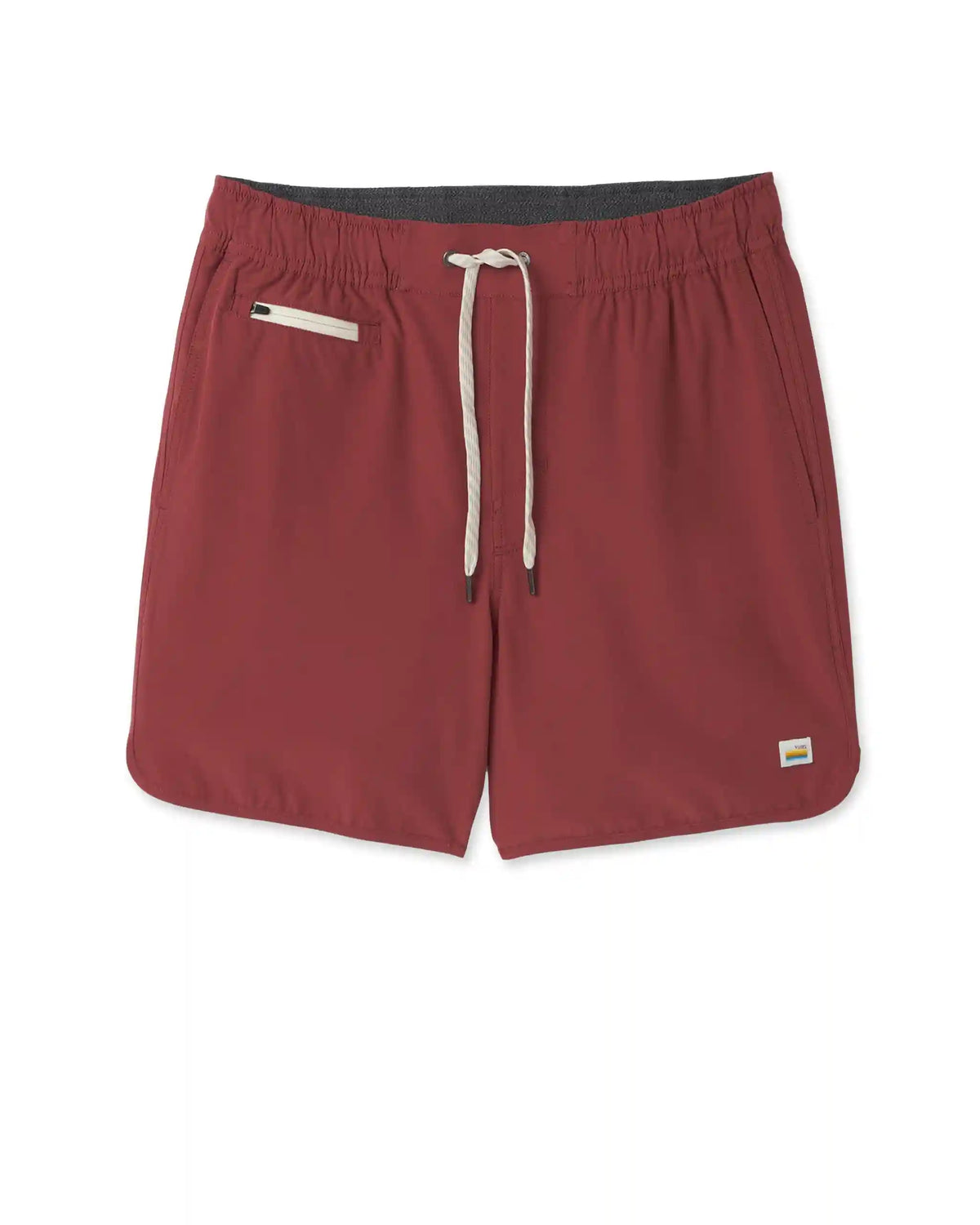 Banks Short Unlined 5" | Earth Red Linen Texture