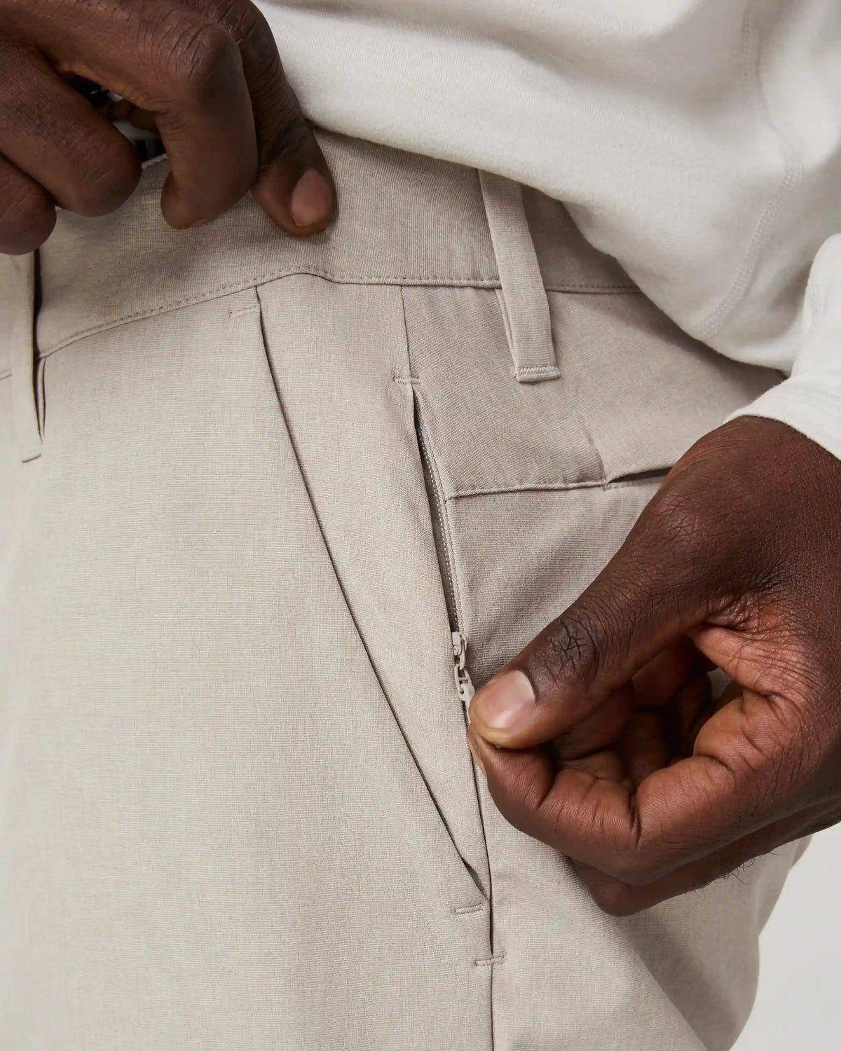 Aim Trouser Athletic Slim Fit 30" | Khaki Linen Texture