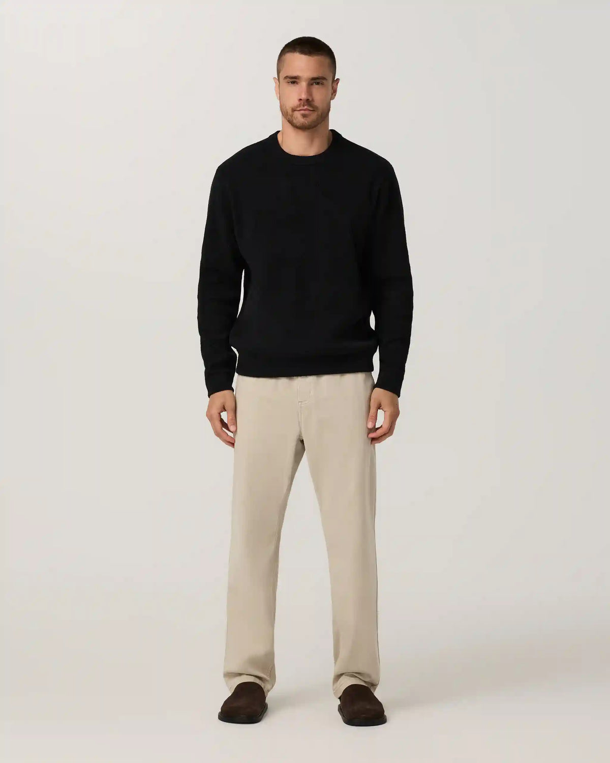 Benton Twill Elastic Waist Pant Relaxed Fit 30" | Limestone