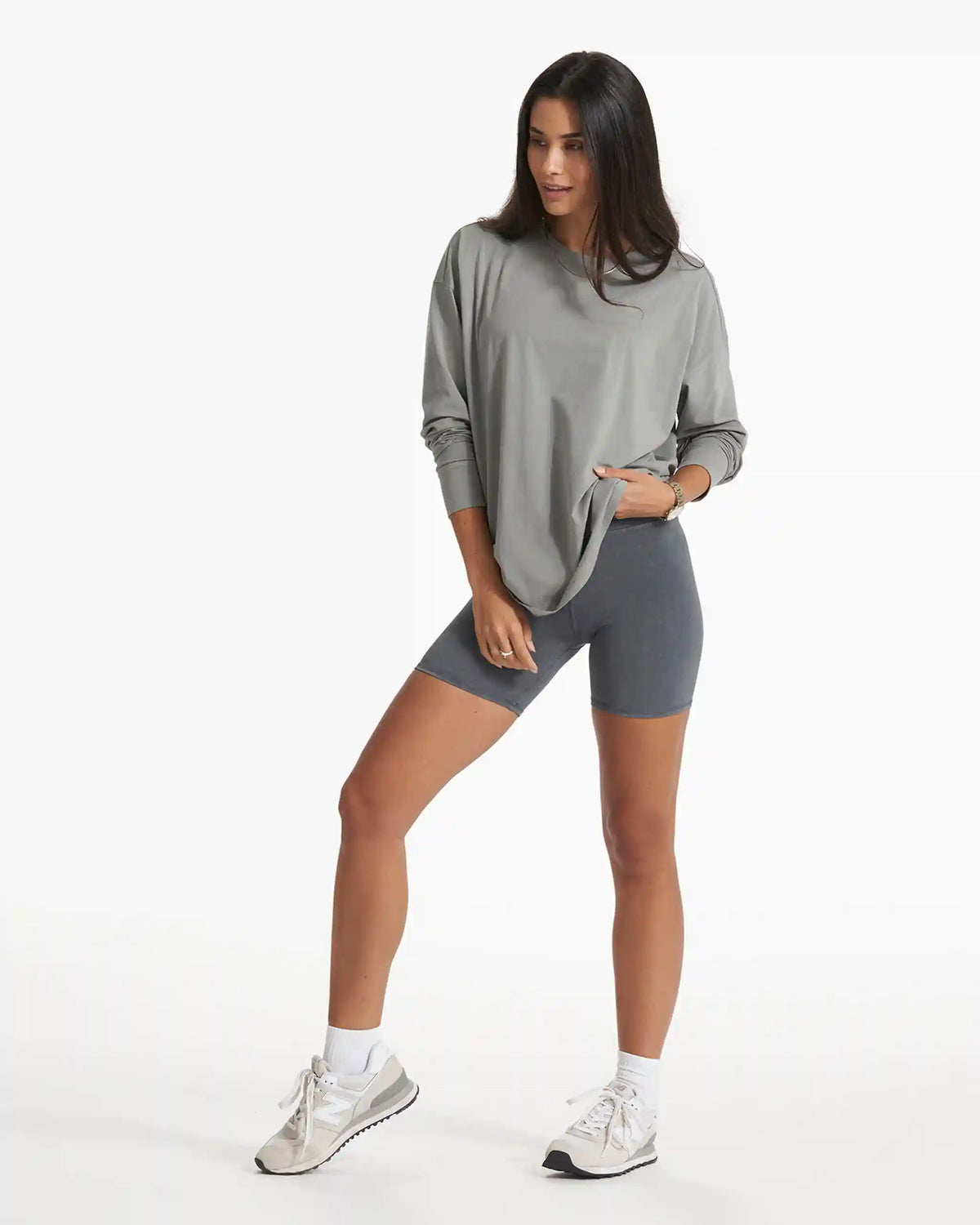 Long-Sleeve Feather Tee | Stormy