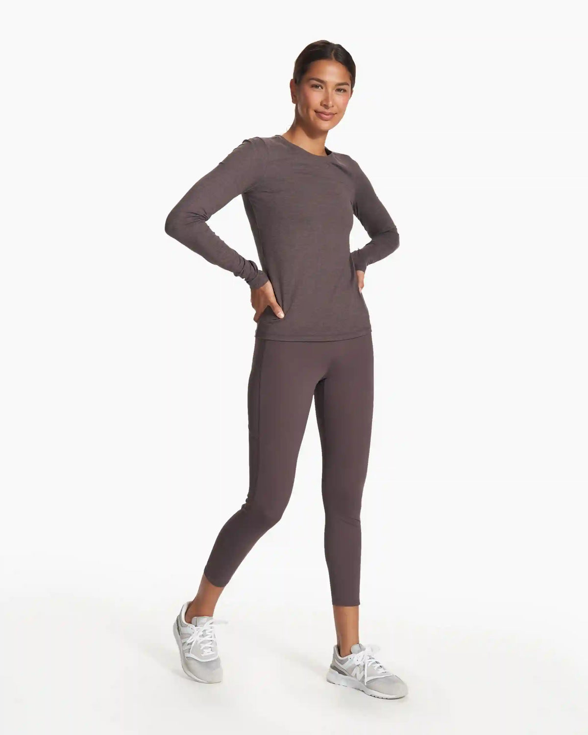 Long Sleeve Lux Crew | Plum Heather