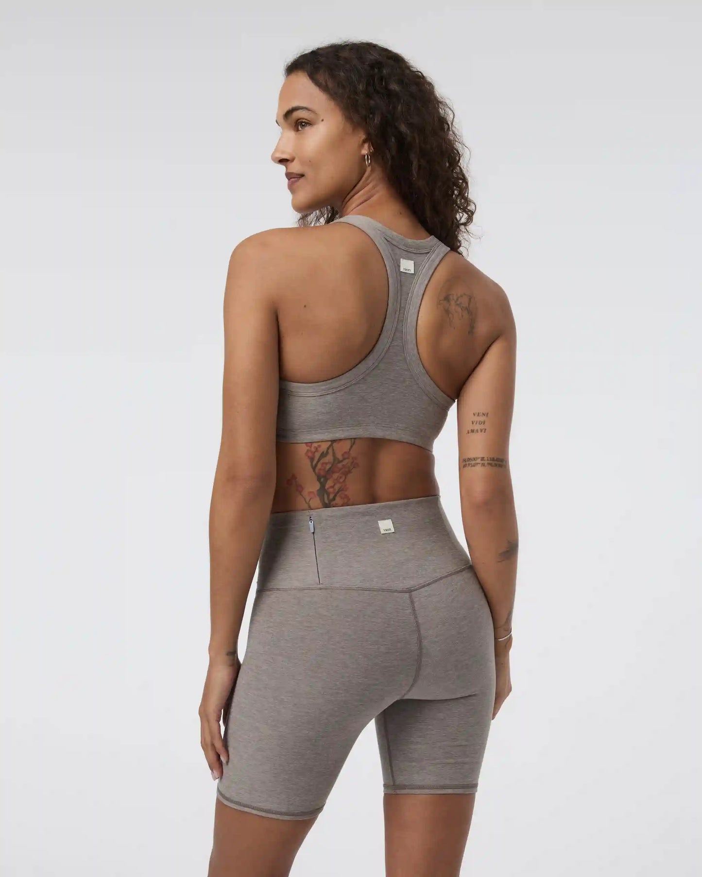 Elevation Racer Bra | Cobblestone Heather