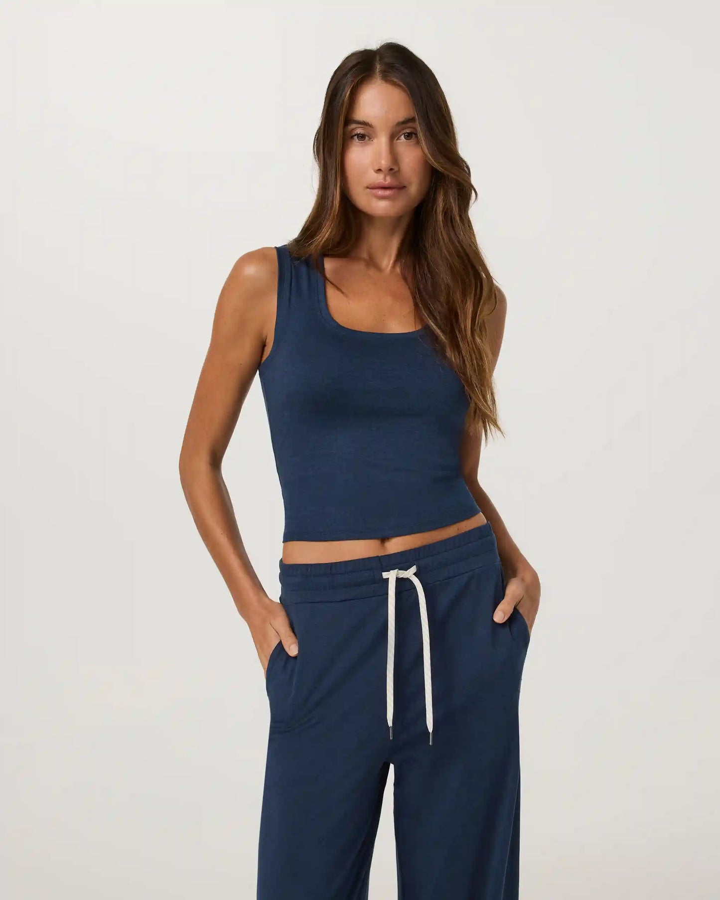 Halo Essential Scoop Tank | Blue Coast Heather
