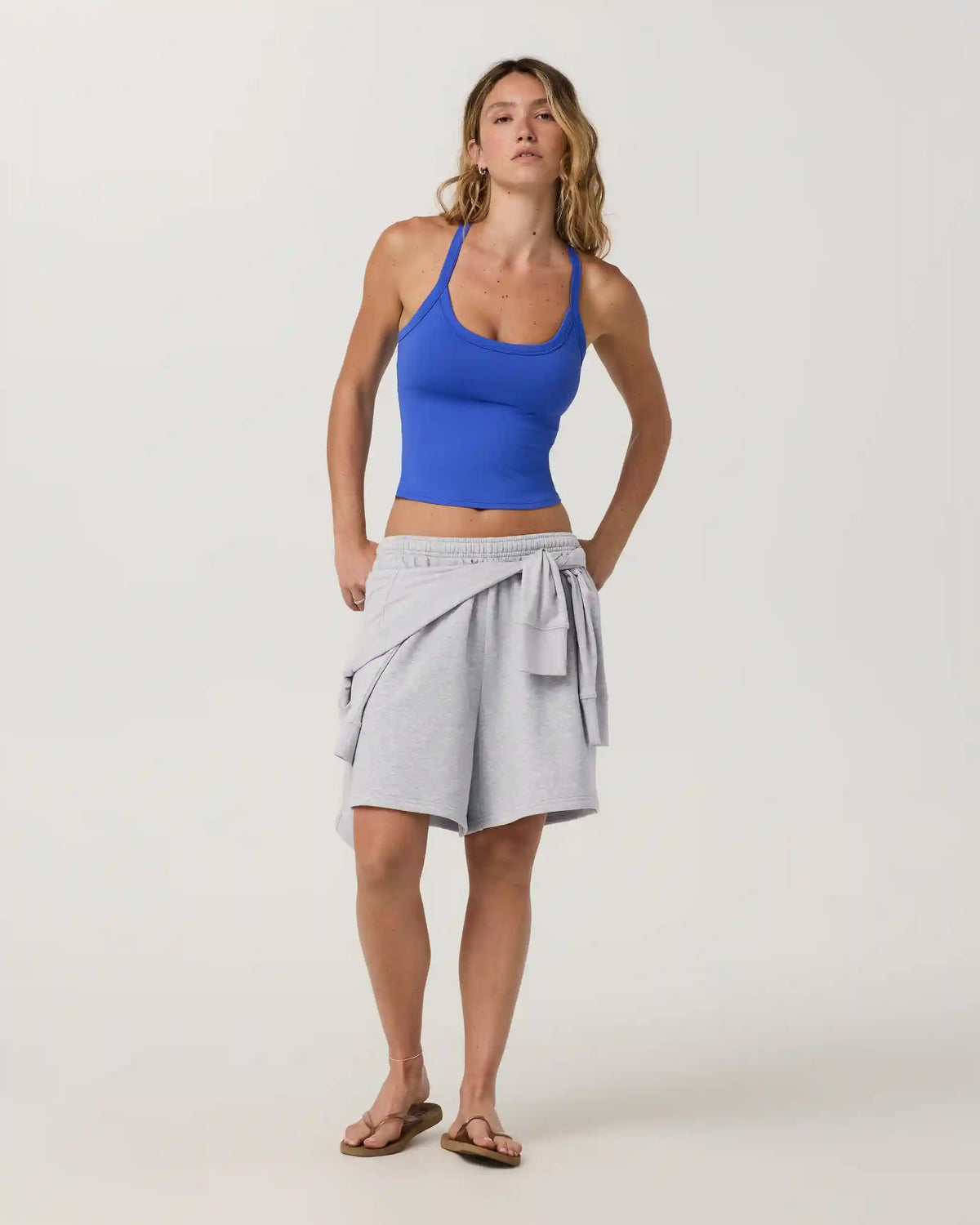 Halo Cross Back Tank | Electric Blue