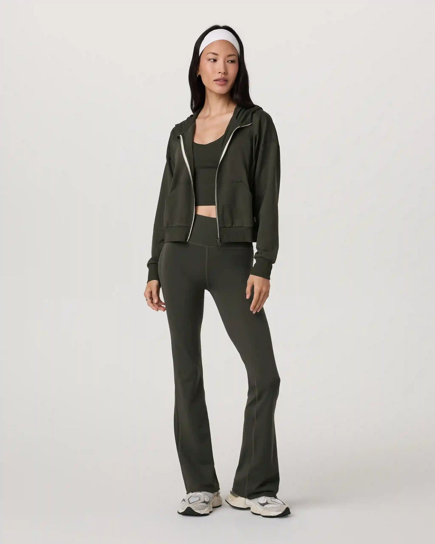 Halo Modern Full Zip Hoodie | Kale