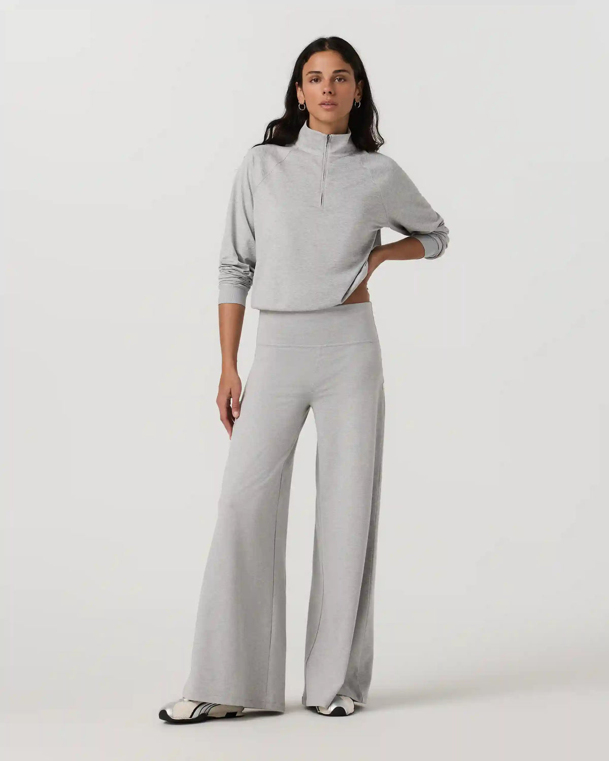 Halo Half Zip | Pale Grey Heather