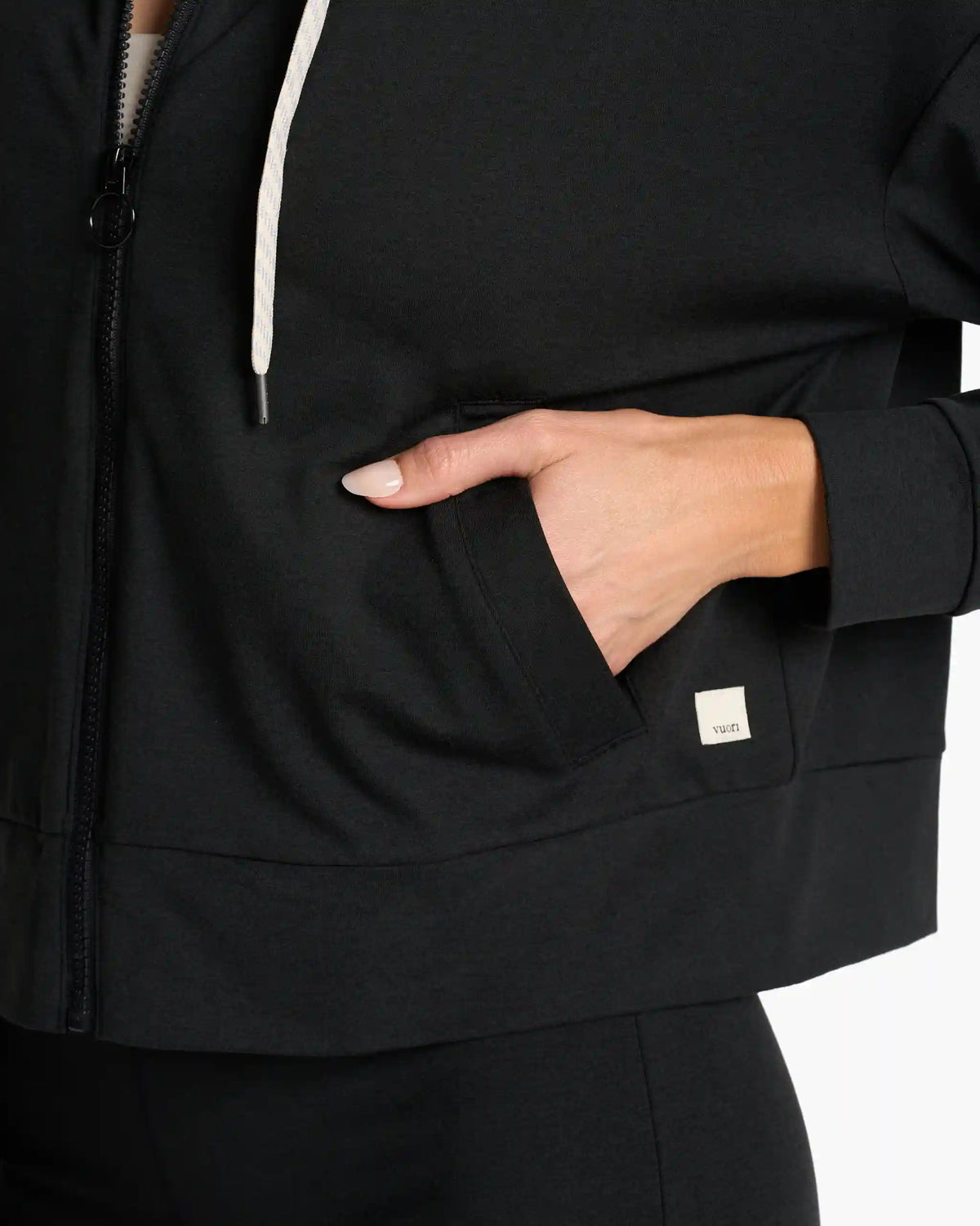 Granite Cropped Hoodie | Black Heather