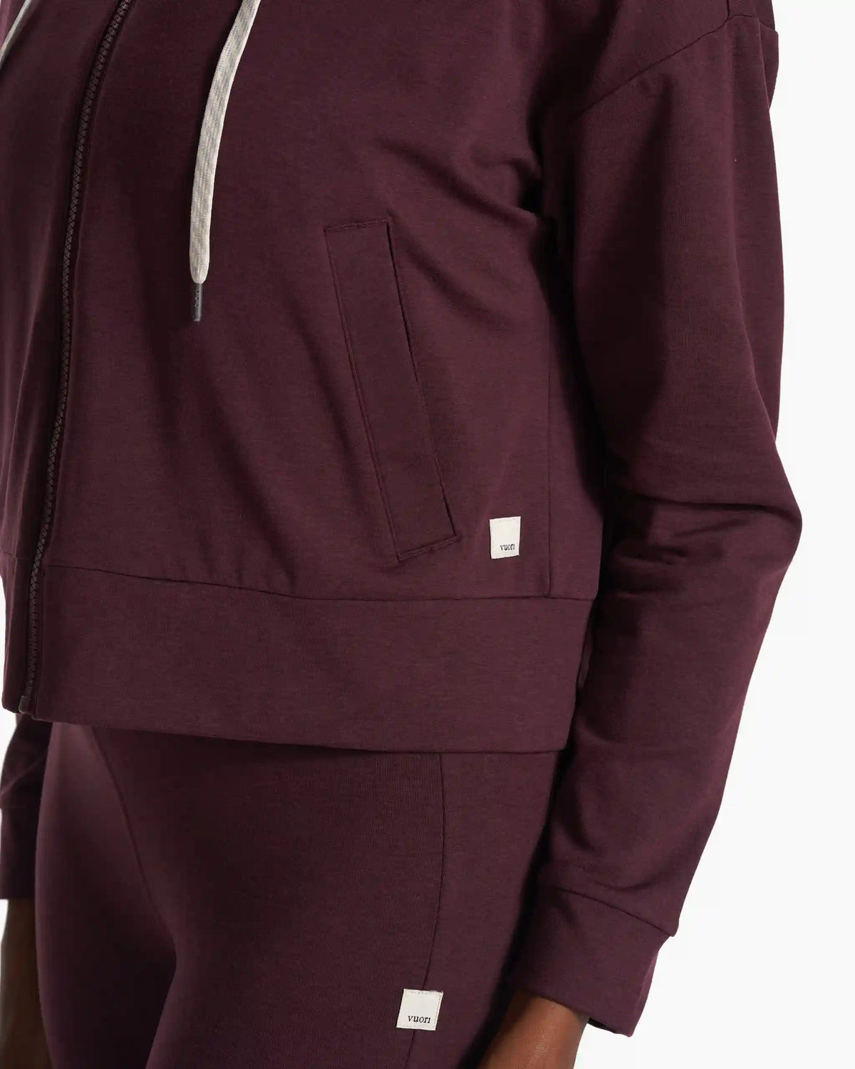 Granite Cropped Hoodie | Cerise Heather