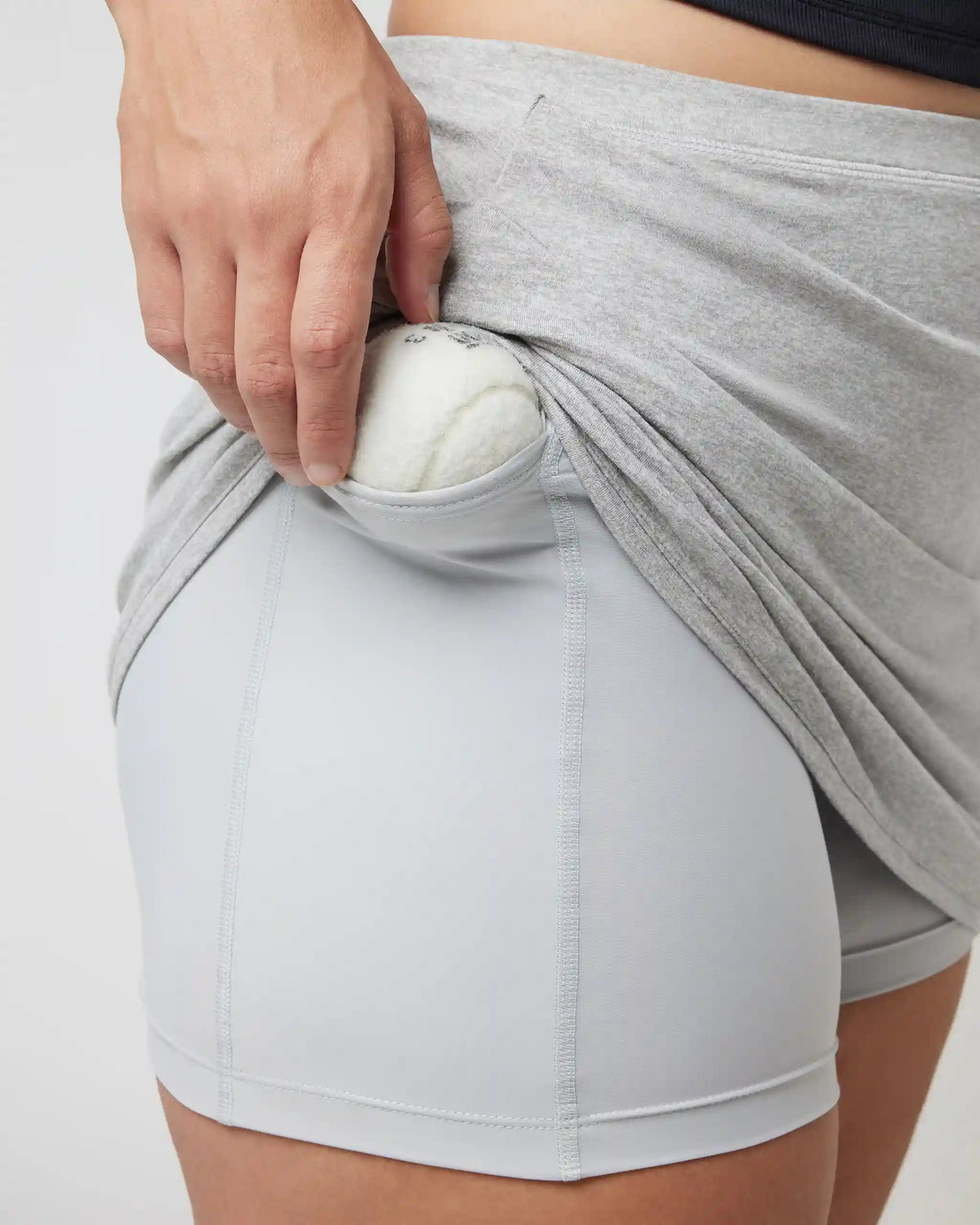 Halo Retro Skirt | Pale Grey Heather