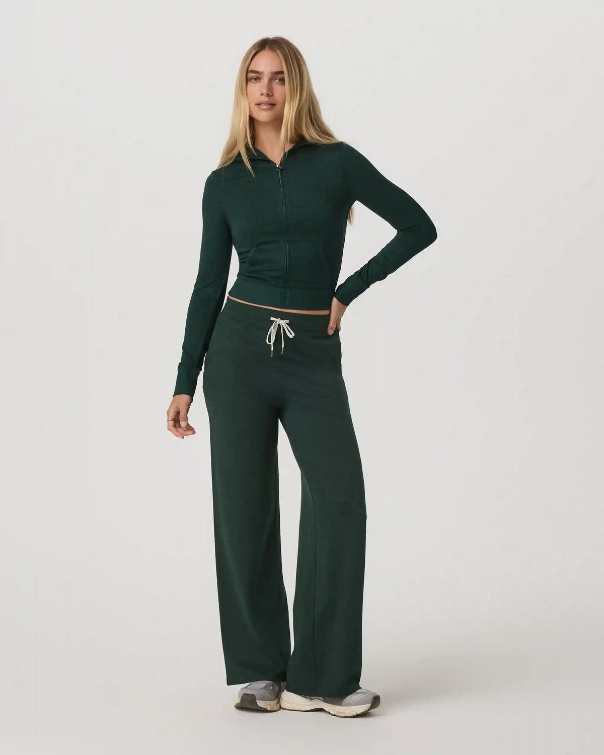 Halo Essential Wideleg Pant | Evergreen Heather