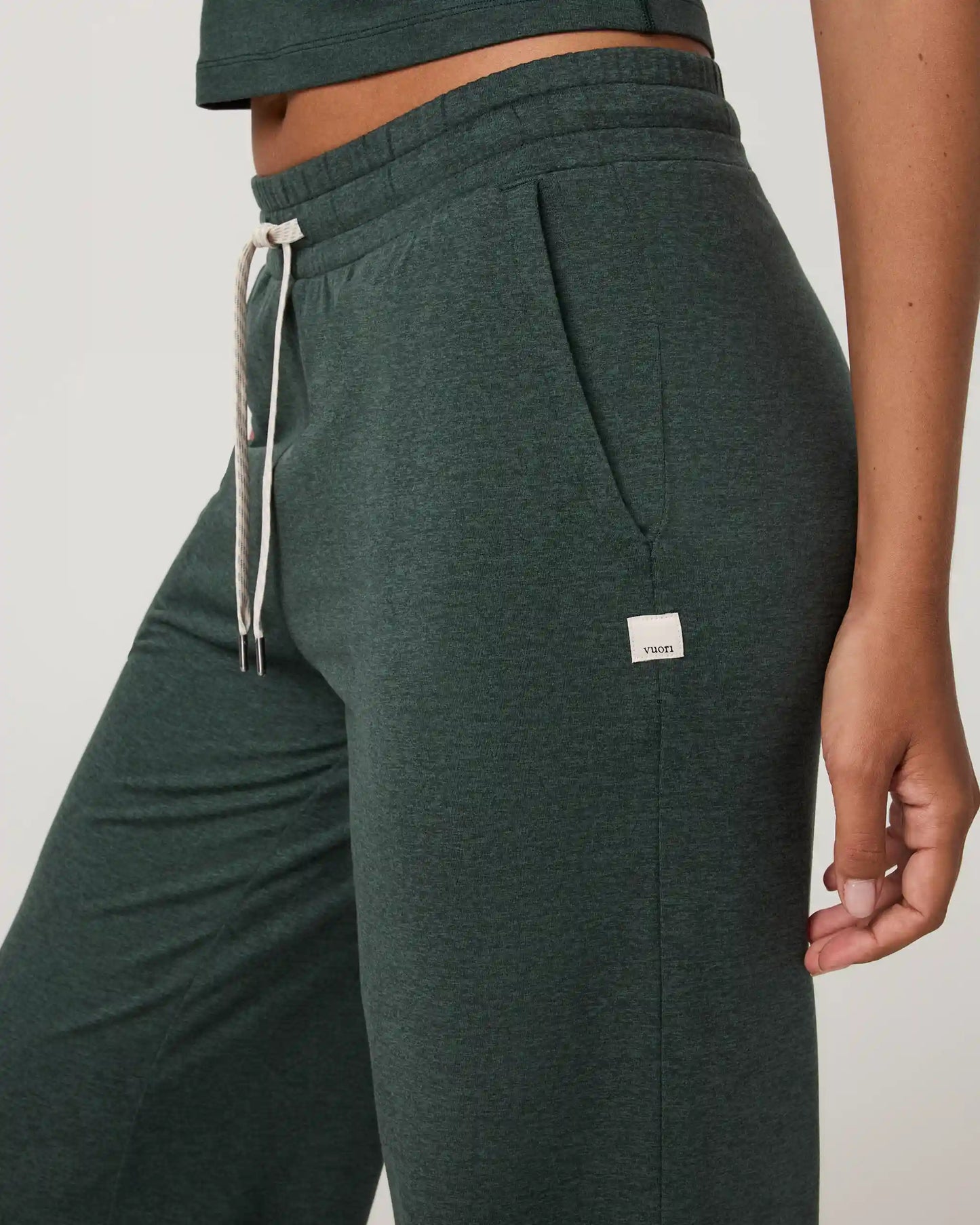 Halo Essential Wideleg Pant - Short | Hemlock Heather