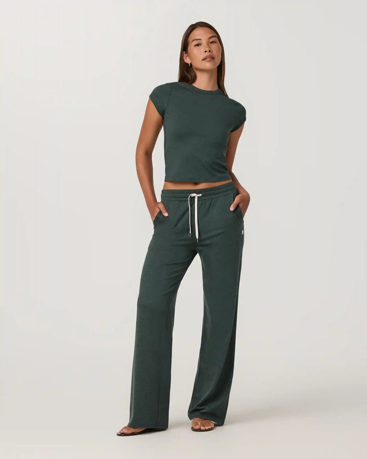 Halo Essential Wideleg Pant | Hemlock Heather