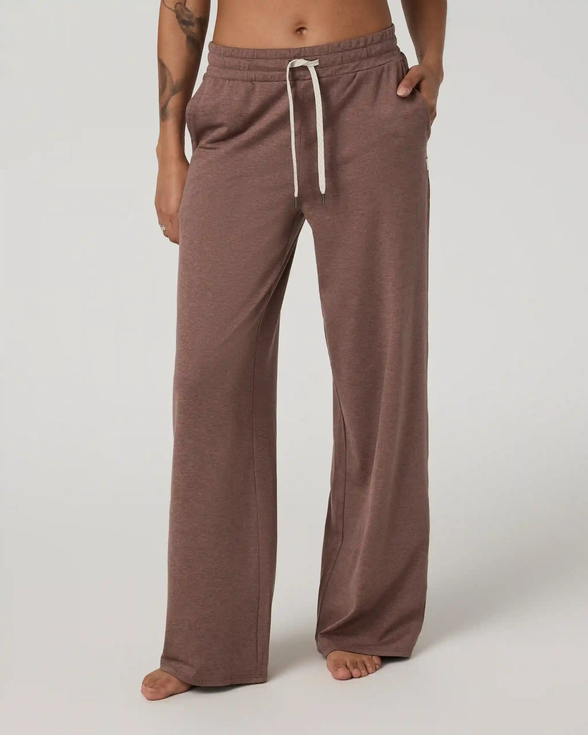 Halo Essential Wideleg Pant - Long | Sable Heather