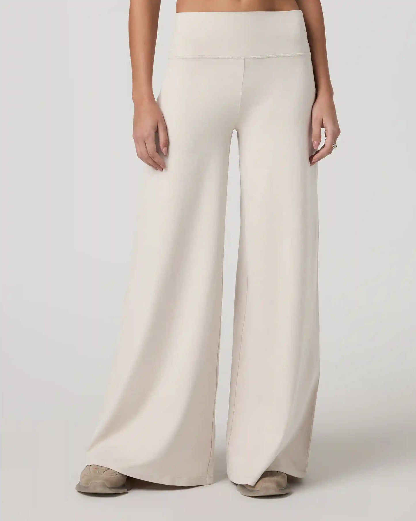 Halo Easy Wideleg Pant - Long | Ecru Heather