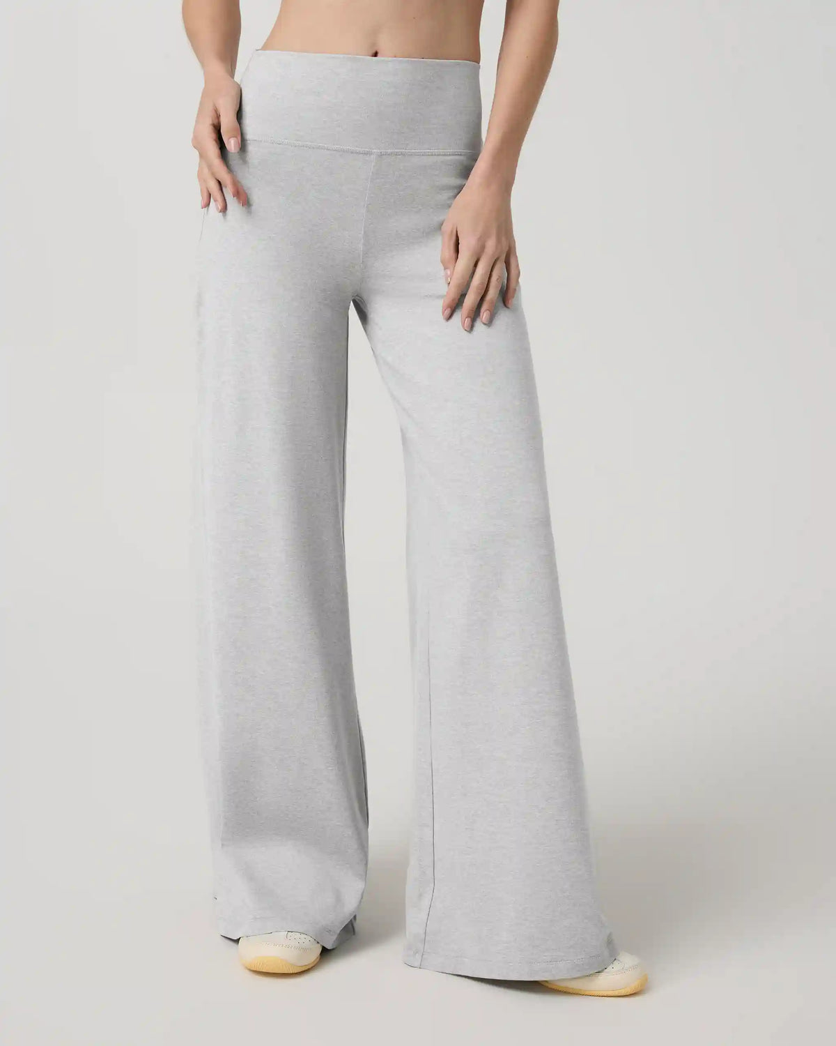 Halo Easy Wideleg Pant - Long | Pale Grey Heather