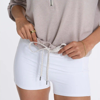 Halo Relaxed Half Zip | Oyster Heather