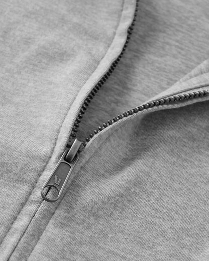 Halo Mini Full Zip Hoodie | Pale Grey Heather