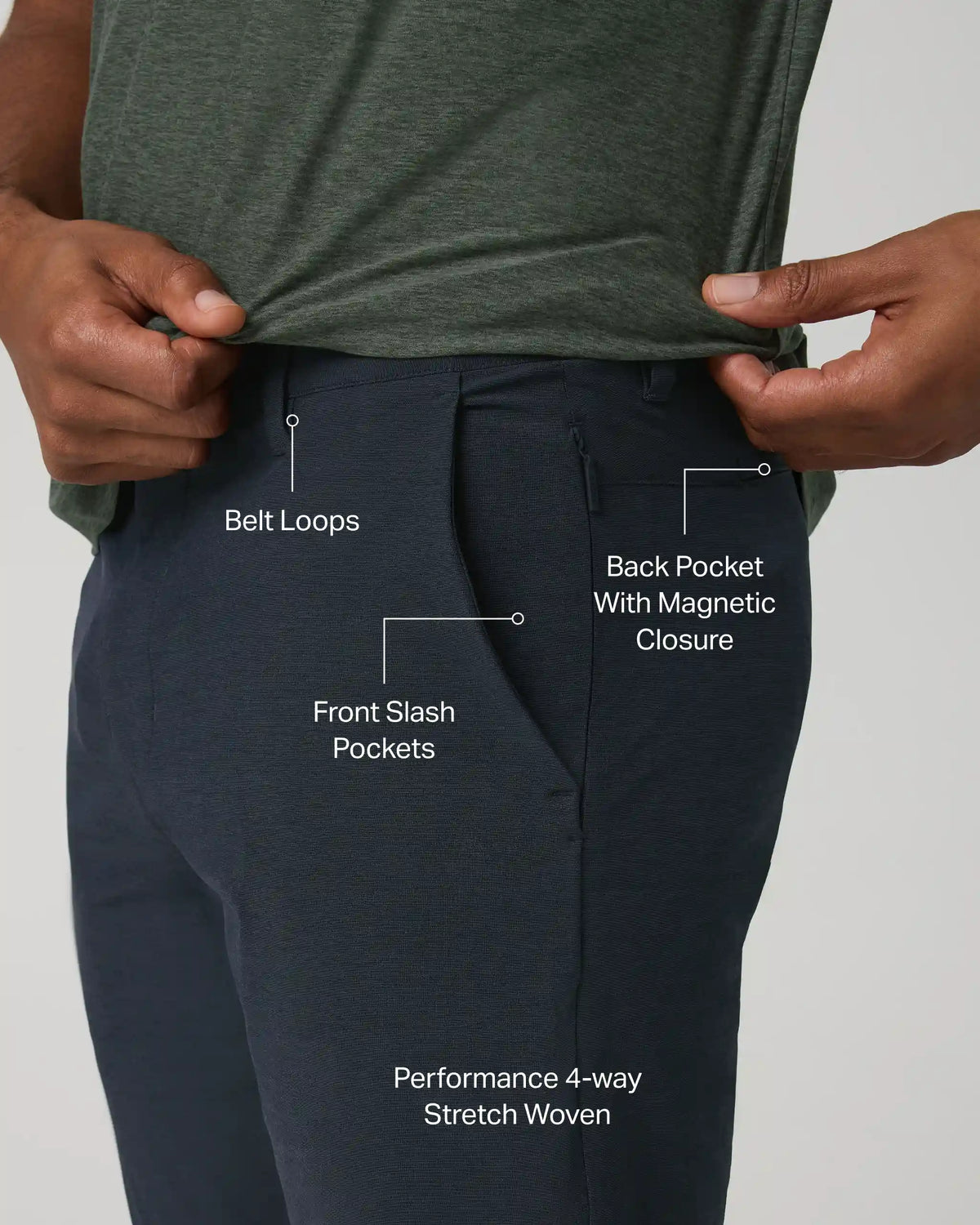 Aim Trouser Athletic Slim Fit 30” | Navy Linen Texture