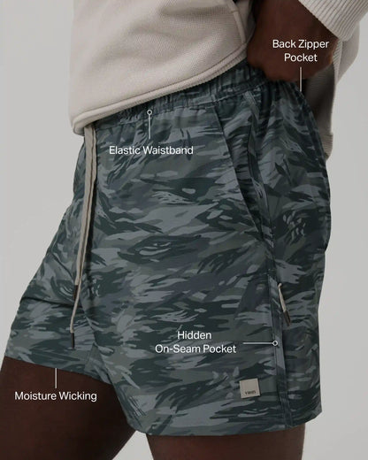 Banks Session Short Unlined 5" | Misty Blue Riptide Camo