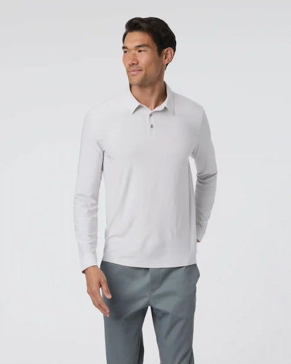 Long Sleeve Strato Tech Polo | Frost Grey Heather