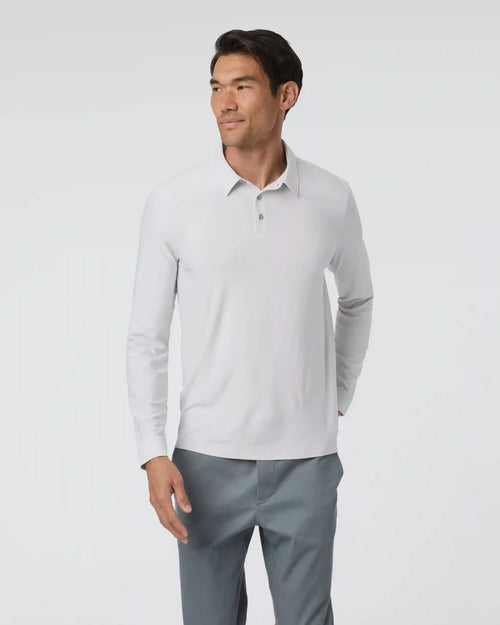 Long Sleeve Strato Tech Polo | Frost Grey Heather