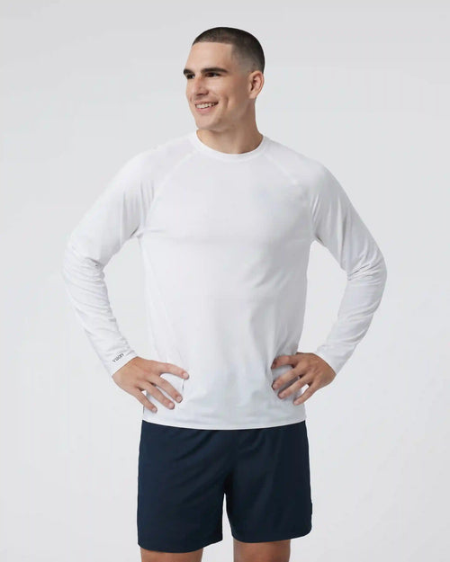 Long Sleeve Viewpoint Performance Tee | White
