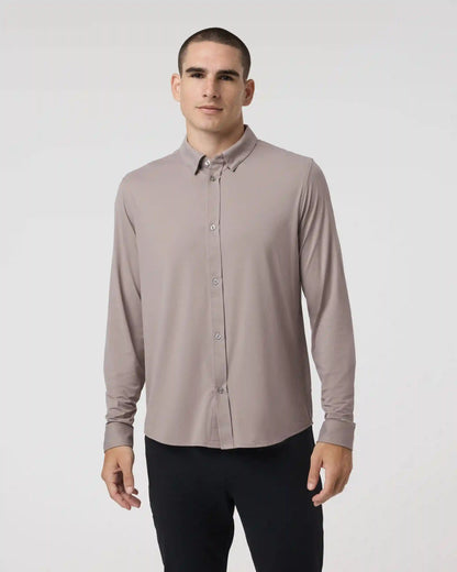 Long Sleeve TravelLite Button Down | Mocha