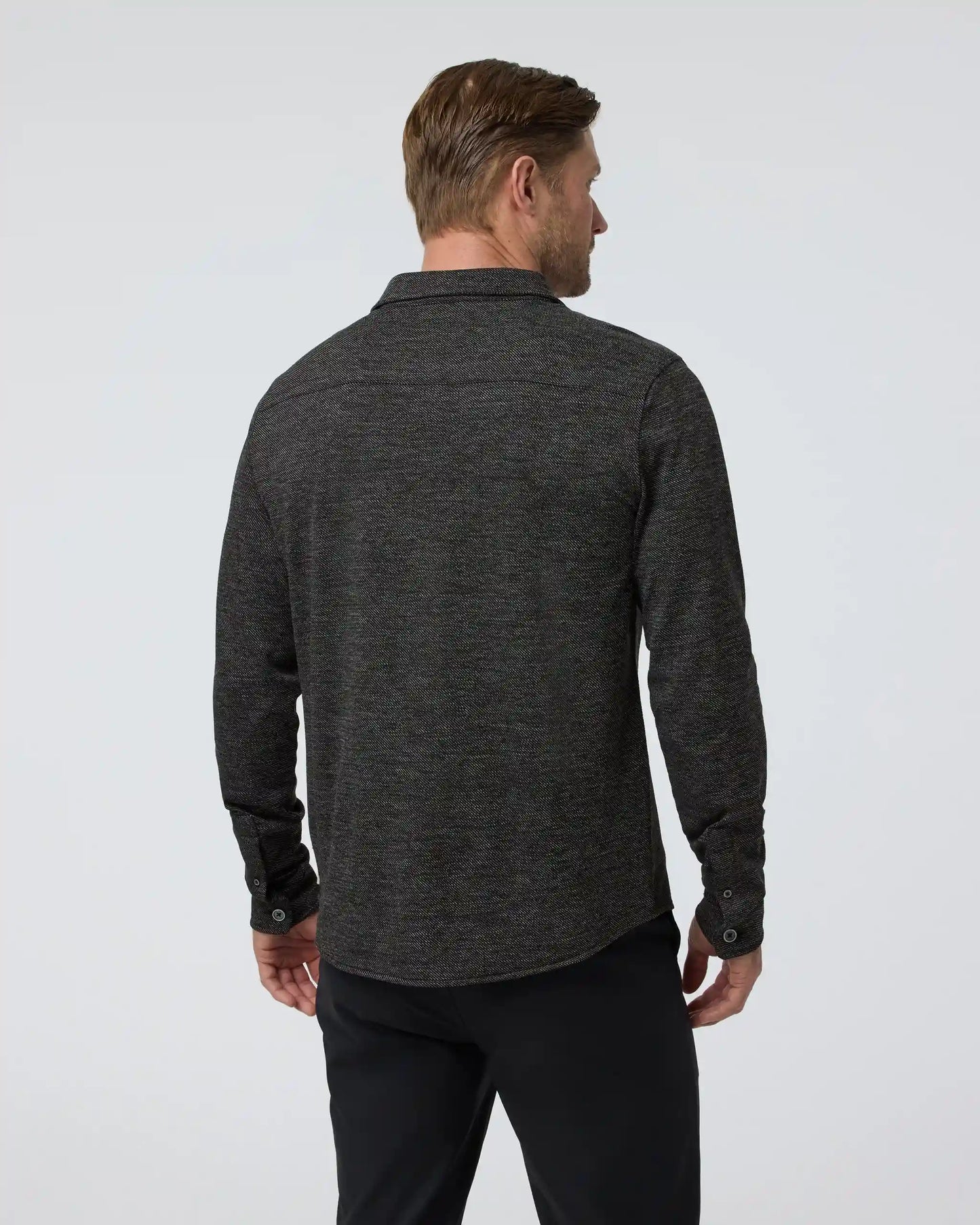 Long Sleeve North Beach Button Down | Black Heather