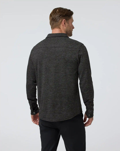 Long Sleeve North Beach Button Down | Black Heather