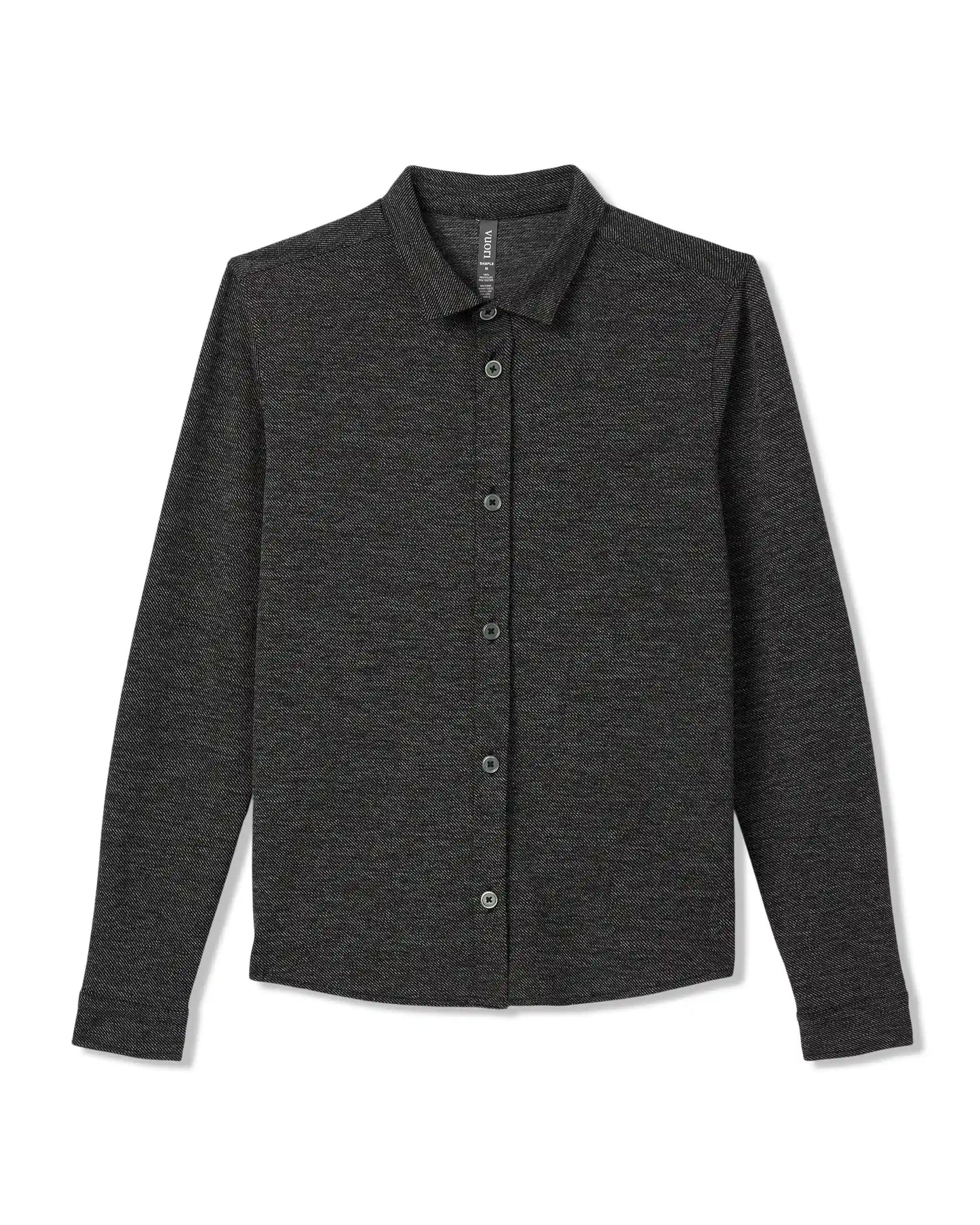 Long Sleeve North Beach Button Down | Black Heather