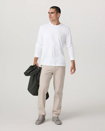 Long Sleeve Vuori Heavyweight Cotton Tee - Relaxed Fit | White