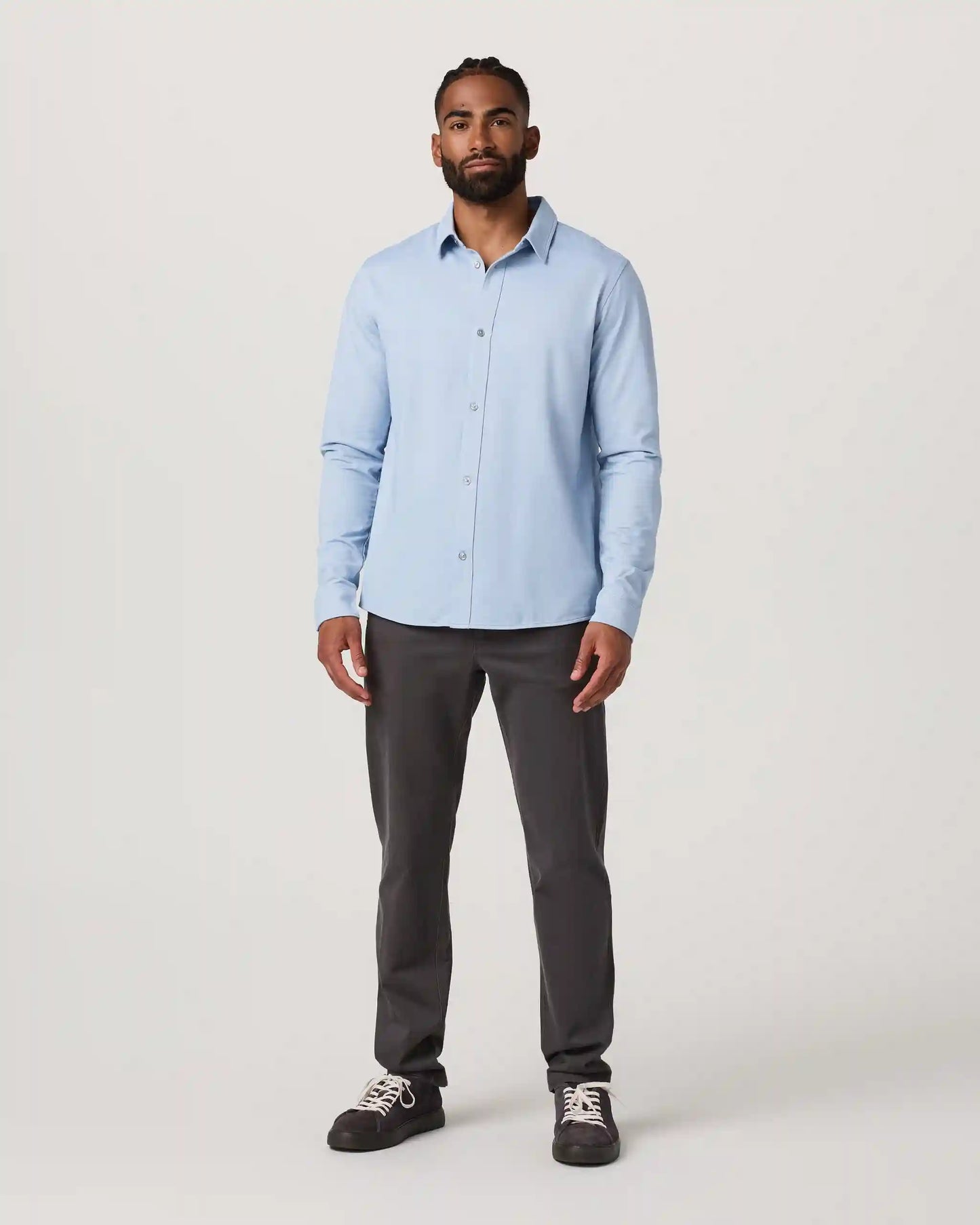 Long Sleeve Knit Oxford Button Down - Classic Fit | Blue Dusk