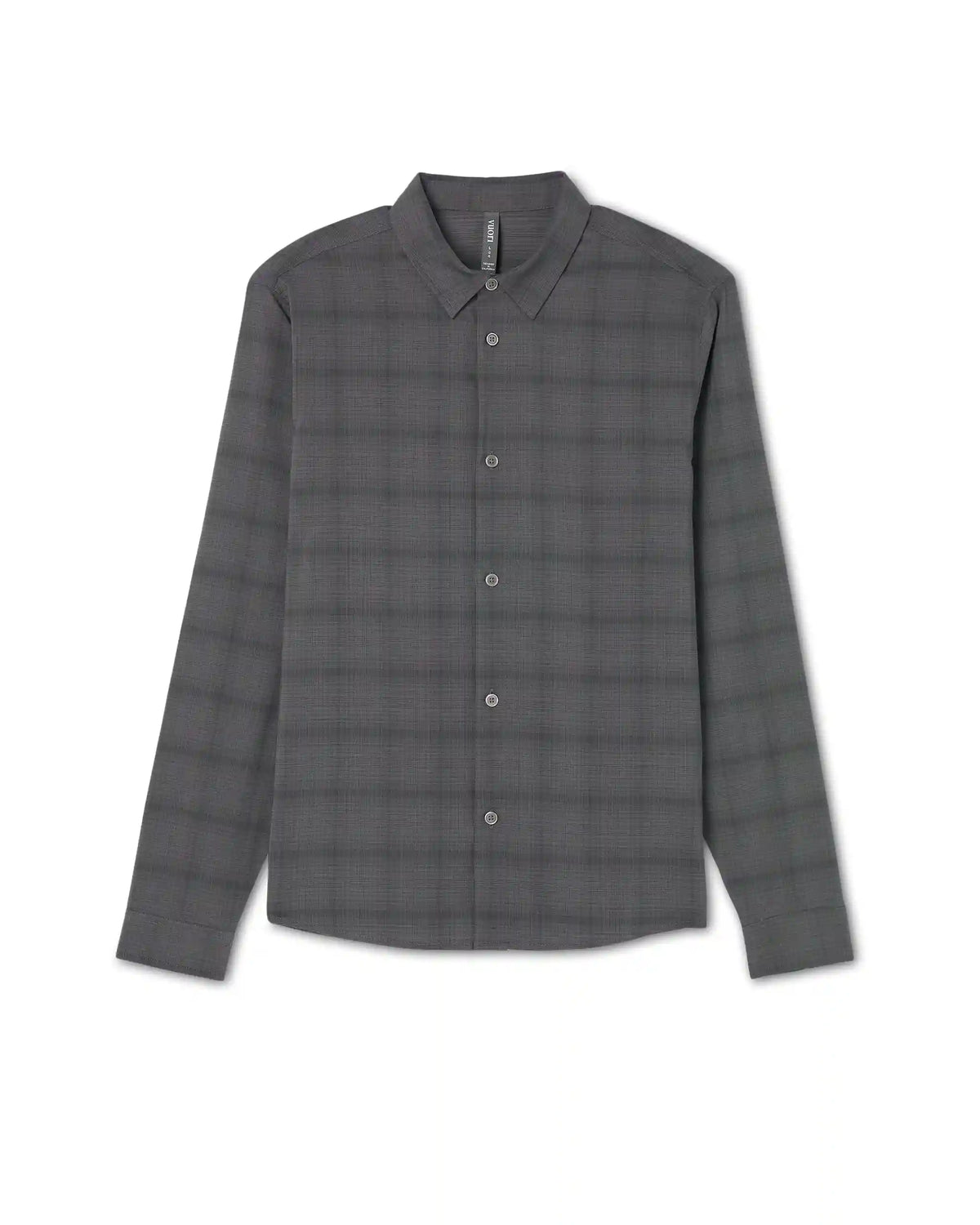 Long Sleeve Plaid Button Down Shirt | Dark Pewter