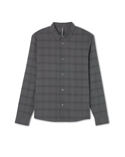 Long Sleeve Plaid Button Down Shirt | Dark Pewter