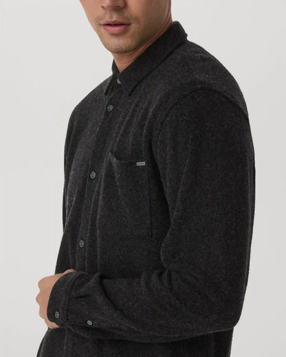 Long Sleeve Altitude Wool Button Down - Relaxed Fit | Volcanic Ash