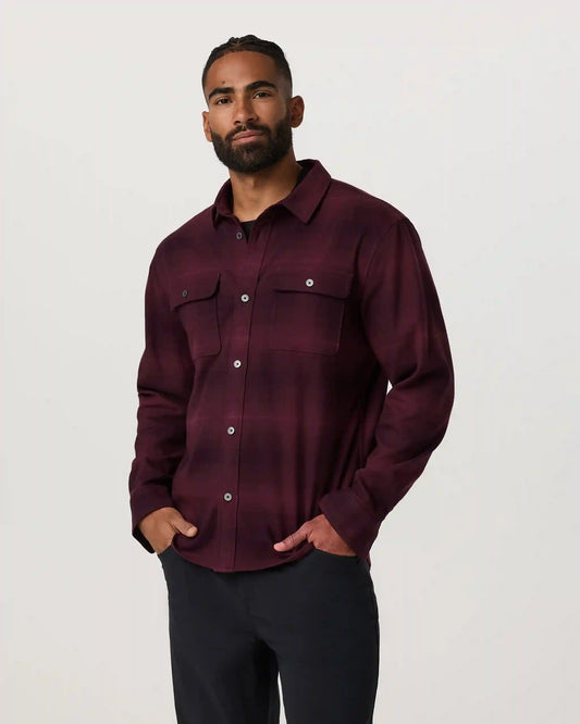 Long Sleeve Flannel Button Down Shirt | Raisin