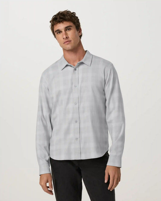 Long Sleeve Midweight Flannel Shirt | Sky Grey