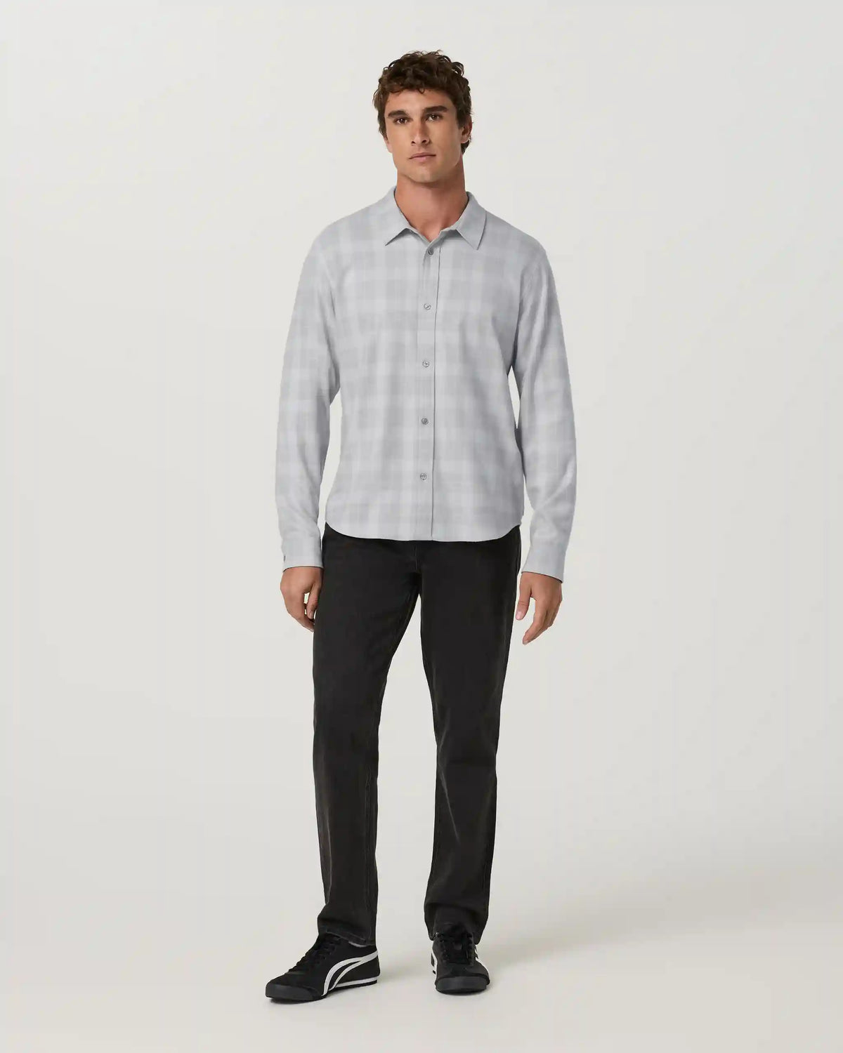 Long Sleeve Midweight Flannel Shirt | Sky Grey