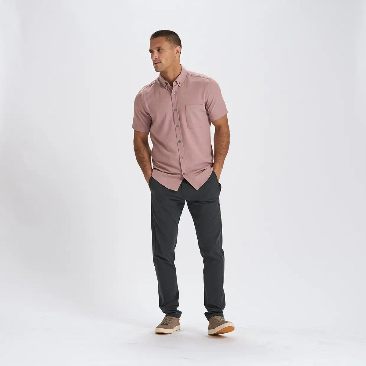 Bishop Short-Sleeve Button-Down | Saltwater Red
