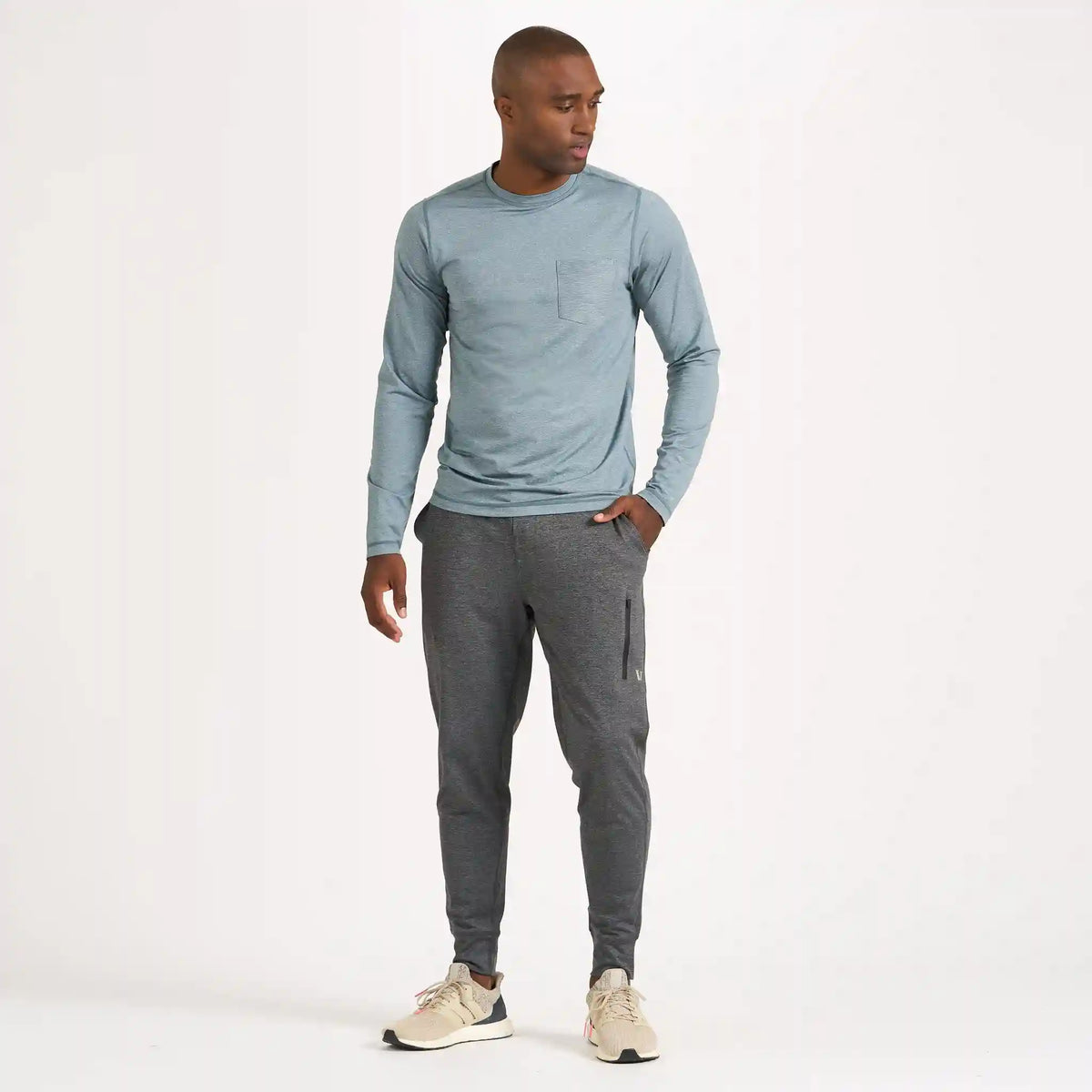 Long-Sleeve Tradewind Performance Tee | Steel Blue Heather