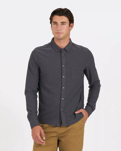 Long Sleeve Ace Button-Down | Charcoal