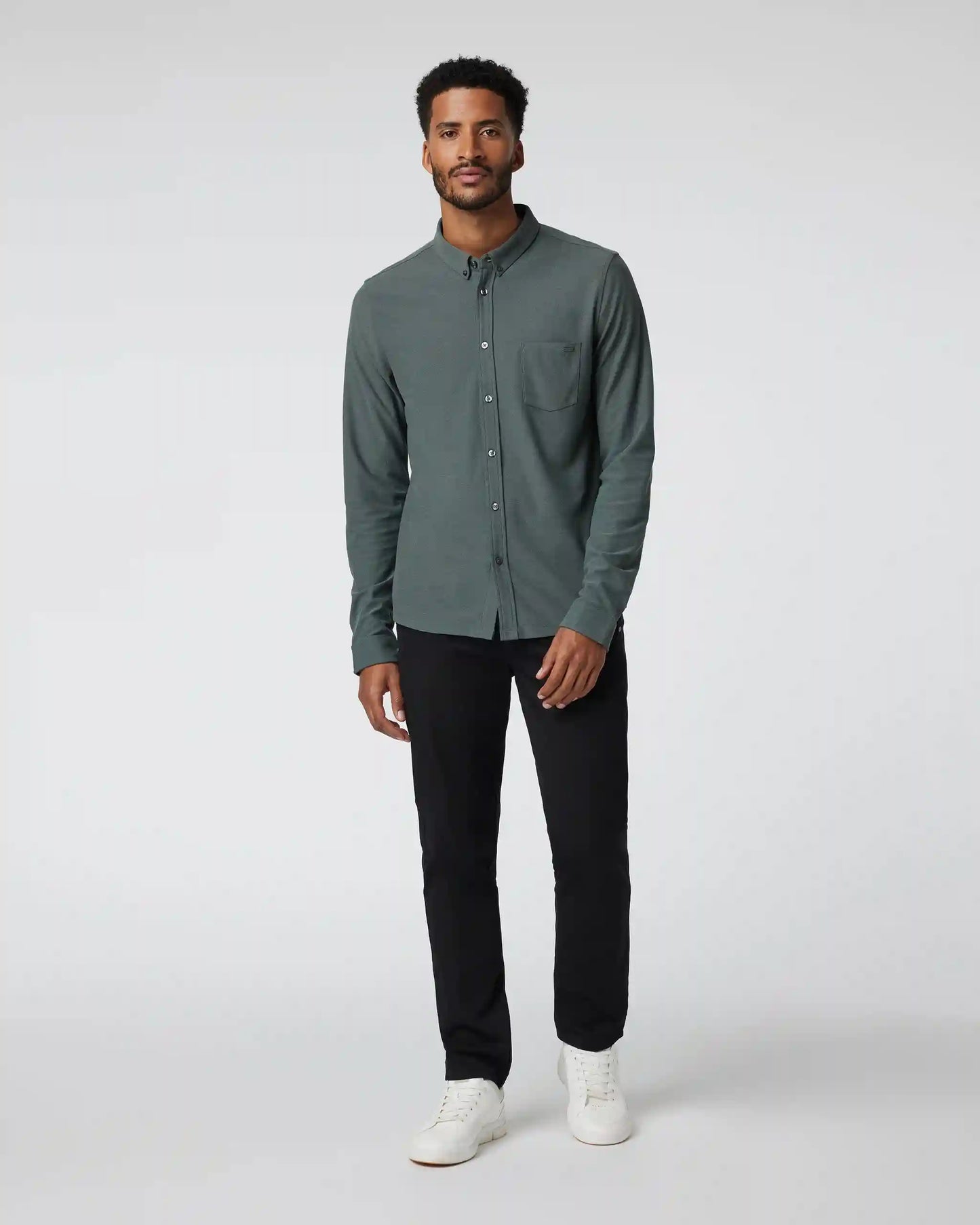 Long Sleeve Ace Button-Down | Smoked Beryl