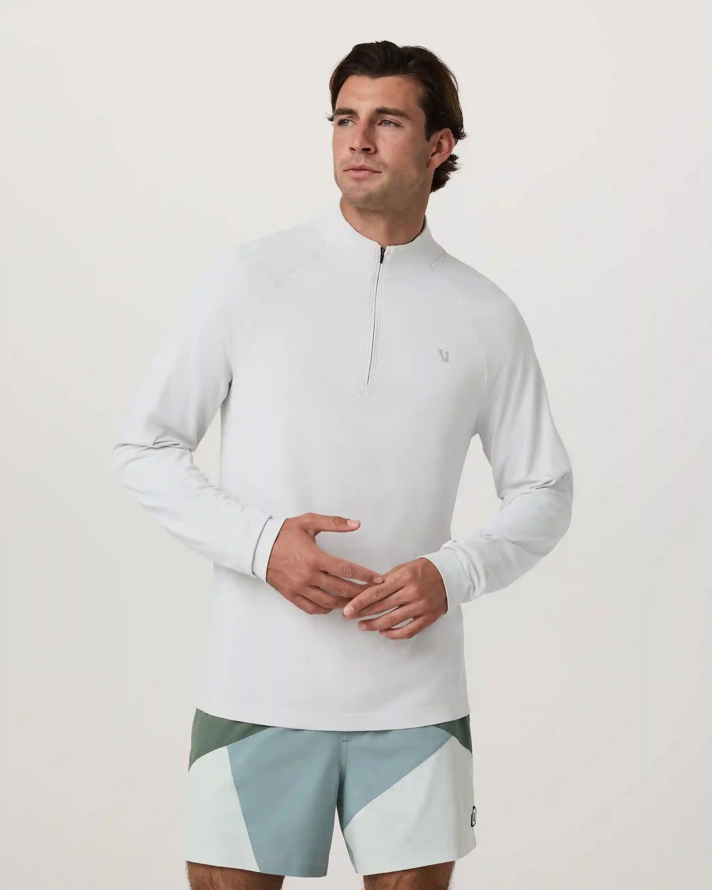 Clearview Seamless Quarter Zip | Frost Grey
