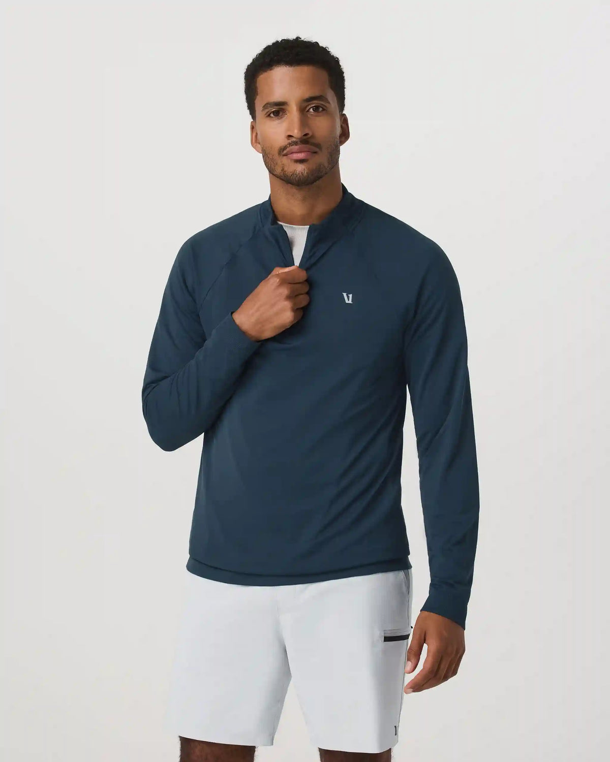 Clearview Seamless Quarter Zip | Ocean Blue