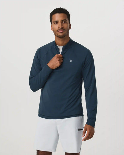 Clearview Seamless Quarter Zip | Ocean Blue