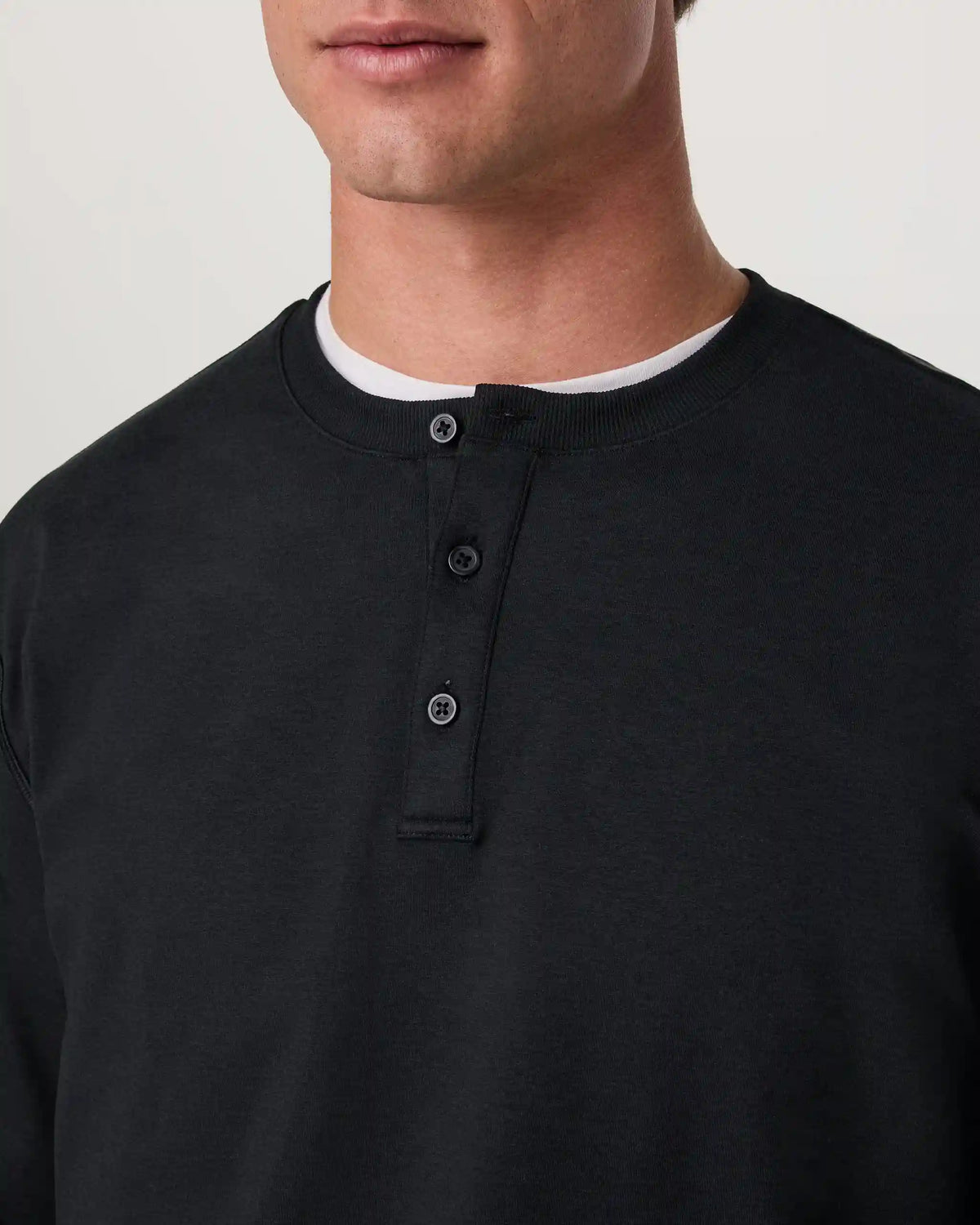 Long Sleeve Coronado Henley - Relaxed Fit | Black Heather