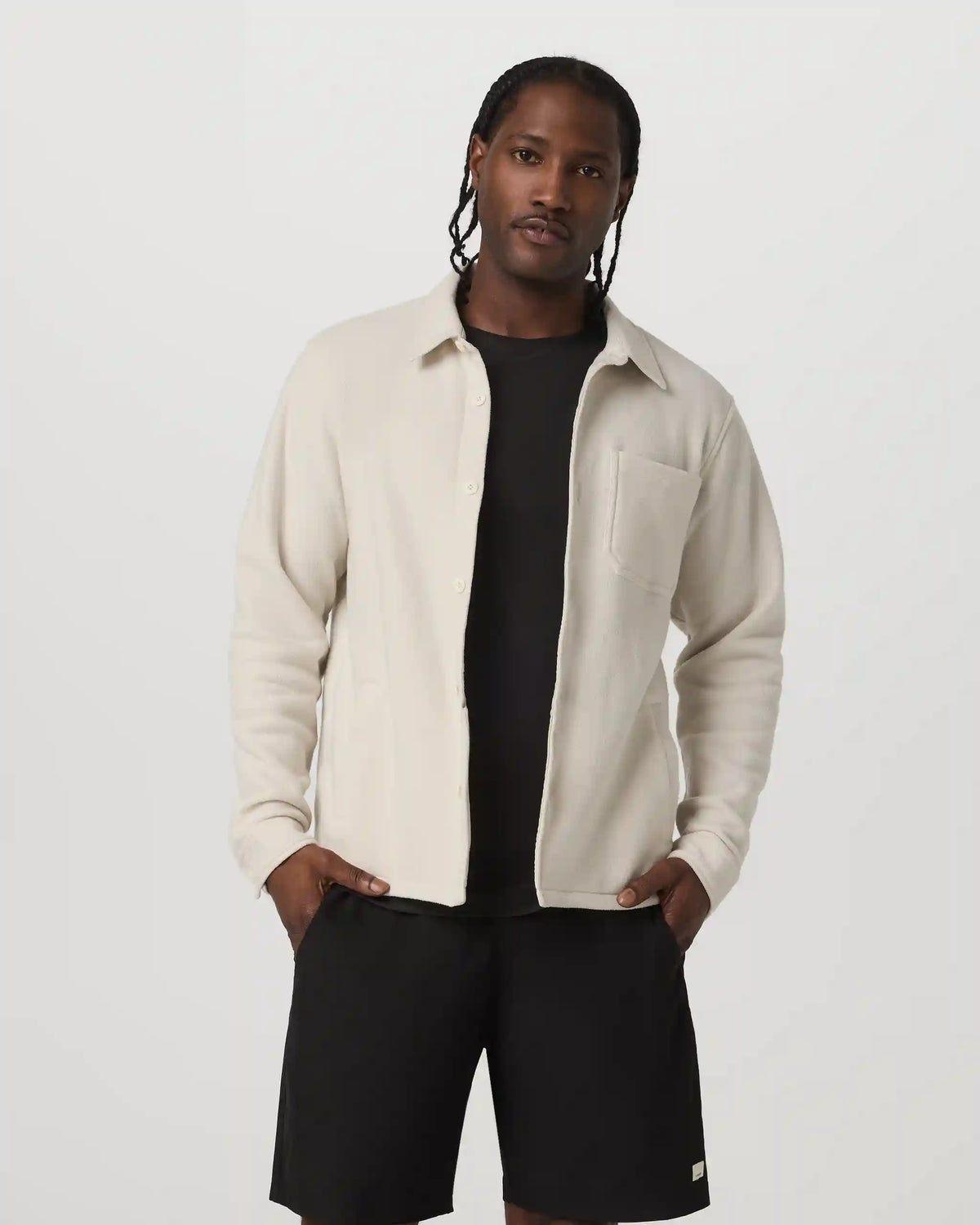 Beach Fleece Shirt Jacket | Bone Heather