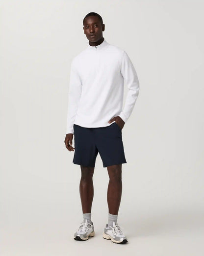 Lightweight Tech Waffle Quarter Zip | White