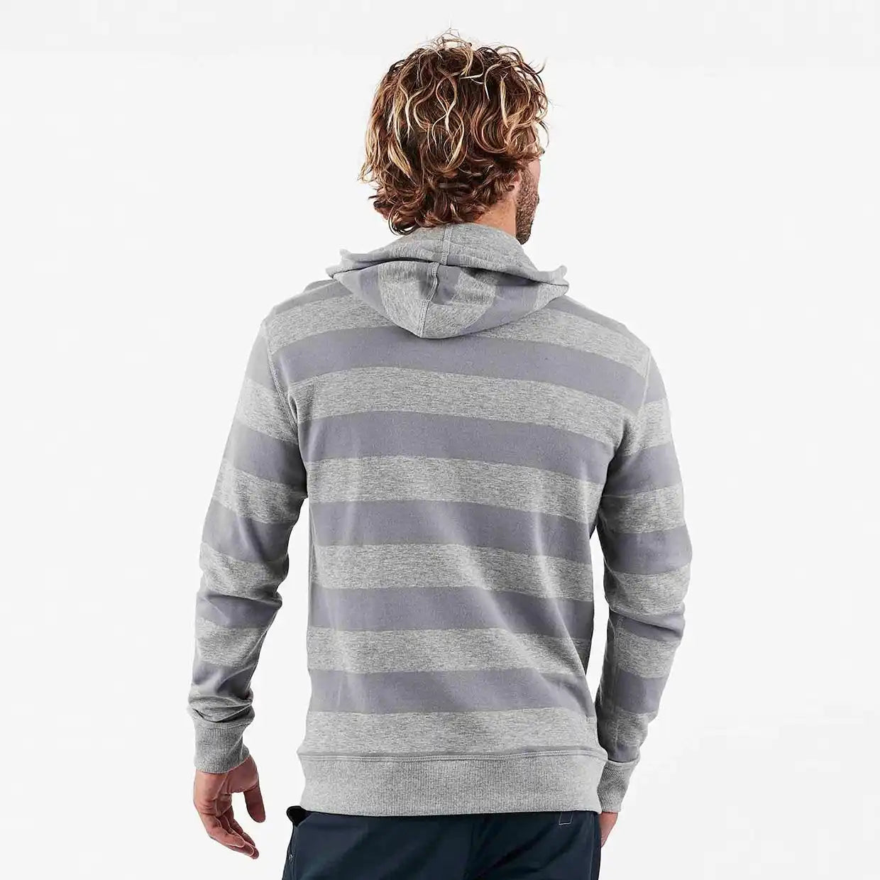 Clark Hoodie | Heather Grey Stripe